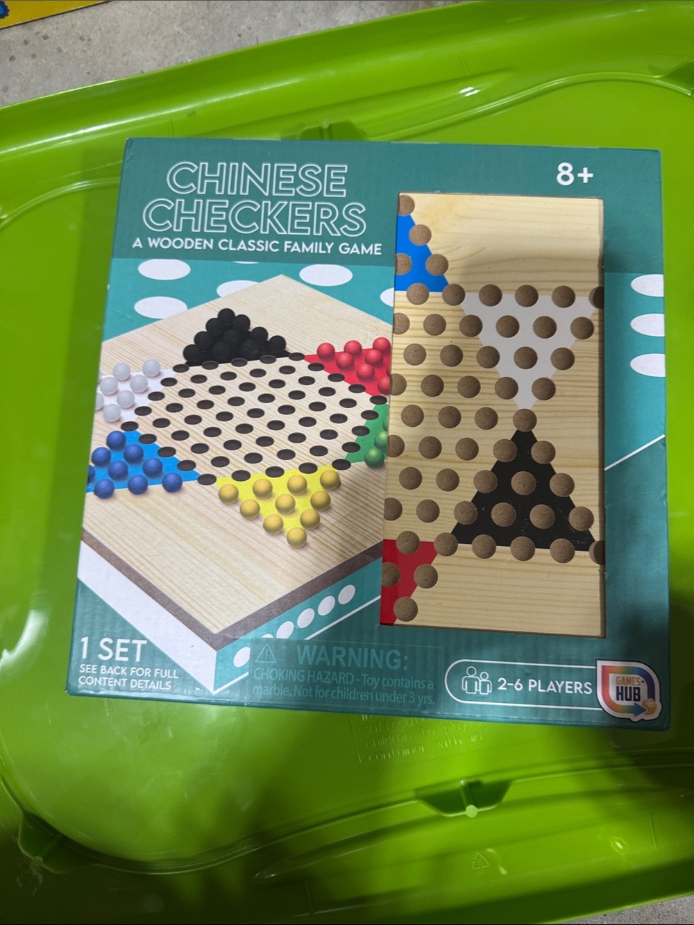 Classic Wooden Chinese Checkers Board Game - Multi Color